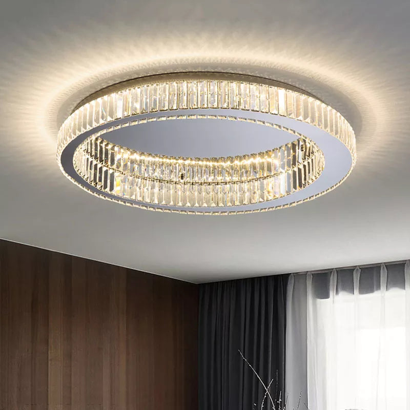 Plafonnier rond led cristal moderne simple - vue 11 sur 12