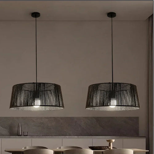 lustre nordique sandyha tissé corde led décoration maison