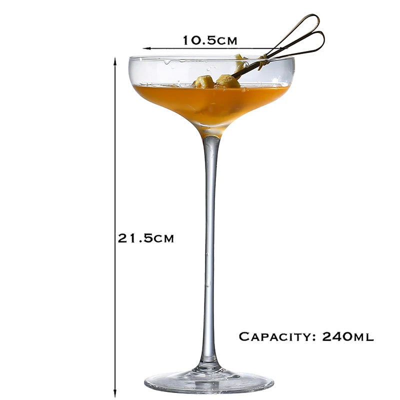Verres à pied vintage relief pour cocktails