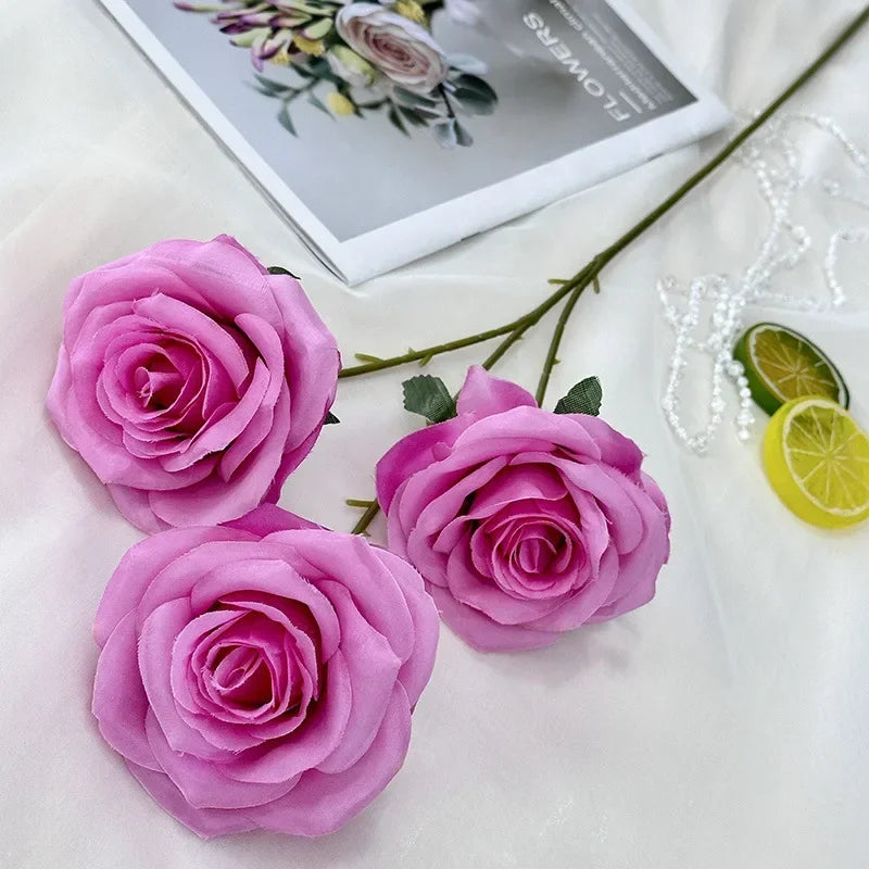 branches de roses artificielles en soie pour décoration élégante - vue 22 sur 40