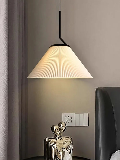 Nordique Plissé Crème PENDENTIF LED Lumière Pour Salon Cuisine Restaurant Lustre Loft Suspension Lustre Décoration de La Maison