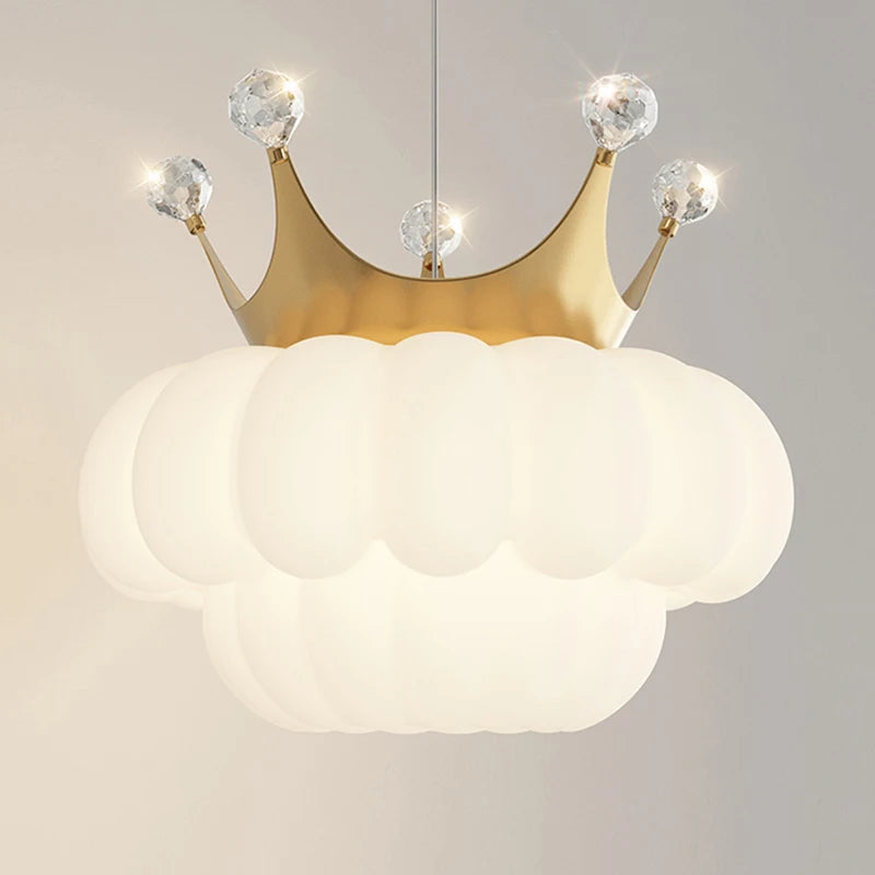 suspension de luxe en forme de couronne dorée décoratives - vue 6 sur 13