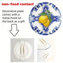 assiette decorative citron motif tranches style grec ceramique