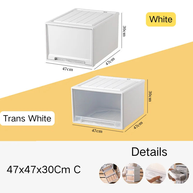 tiroirs empilables en plastique transparent pour rangement pratique - vue 18 sur 48