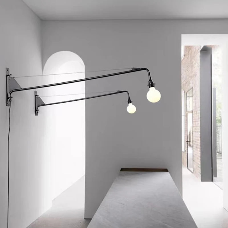 applique murale minimaliste à bras long rotatif avec interrupteur - vue 2 sur 7