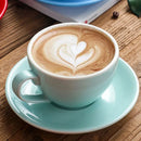 Service café céramique style barista avec soucoupe