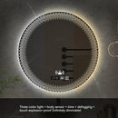 miroir rond à led avec rétroéclairage réglable et antibuée intelligent