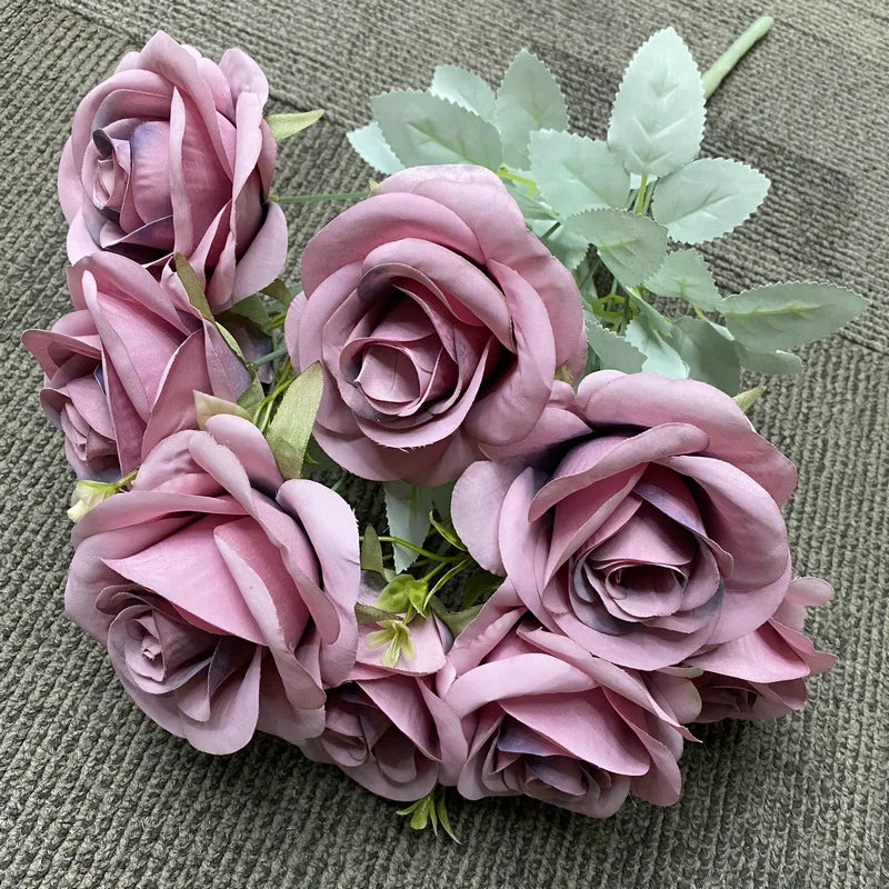 bouquet de roses artificielles en soie décoration florale élégante