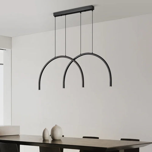 lampe suspendue moderne en laiton noir doré avec leds réglables