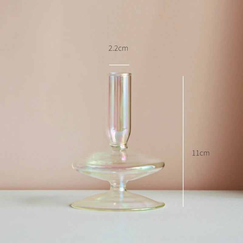 bougeoir en verre décoration nordique pour mariage et fleurs - vue 11 sur 22
