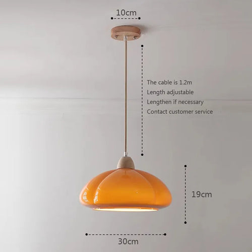 Suspension nordique médiévale en bois et verre