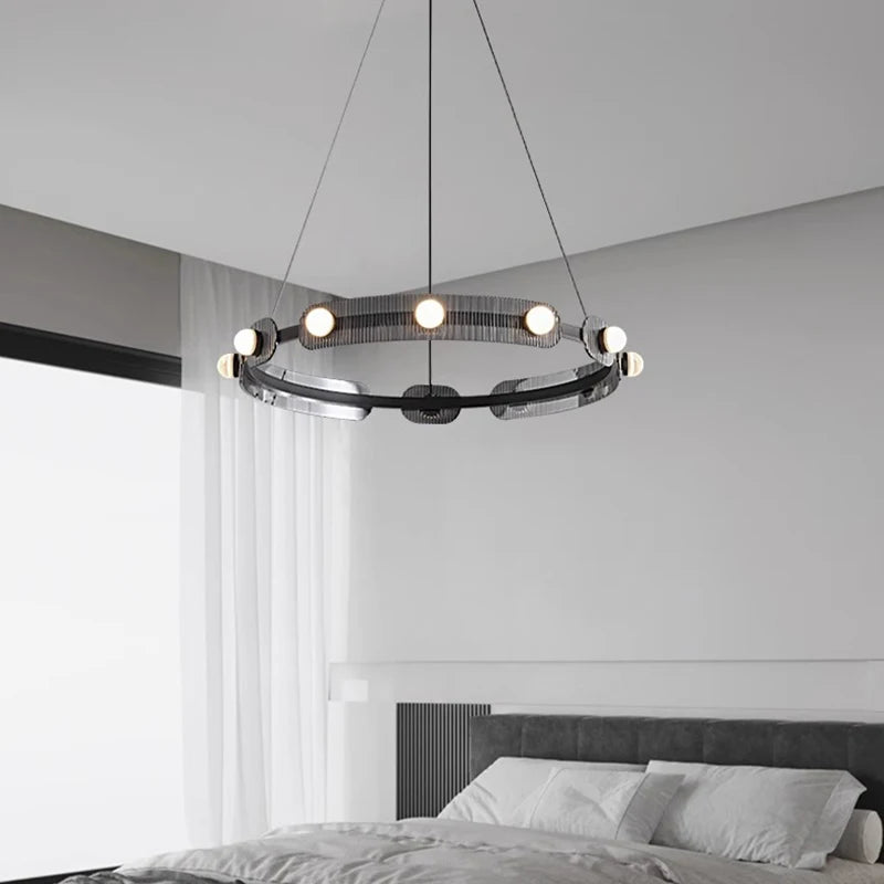 lustre moderne led suspendu pour éclairage intérieur décoratif - vue 5 sur 12