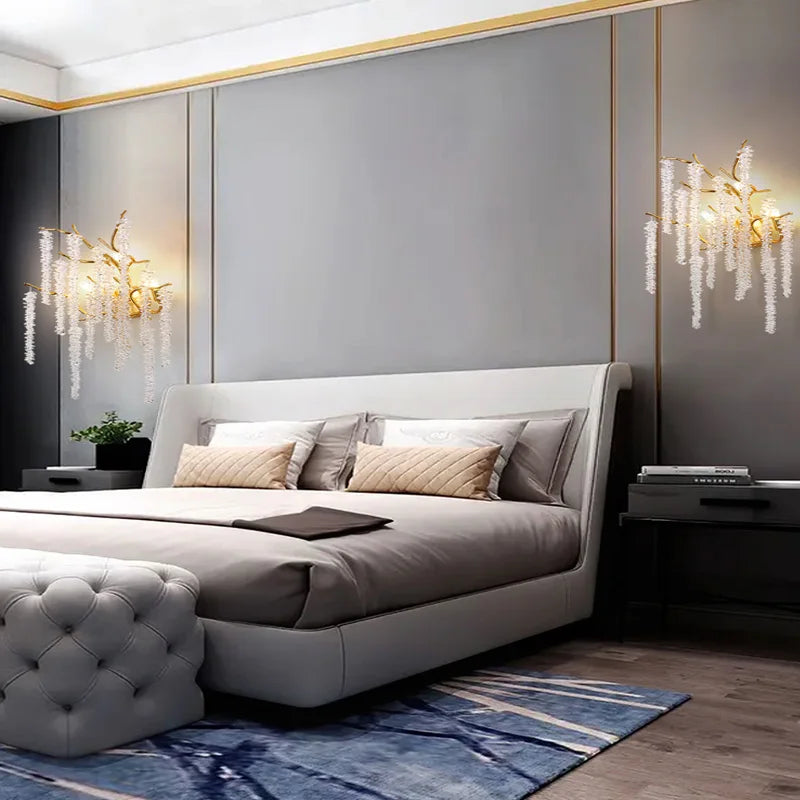 applique murale led moderne design art déco en cristal - vue 7 sur 10