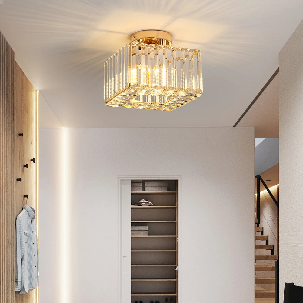 Lustre cristal led intérieur maison - vue 6 sur 8