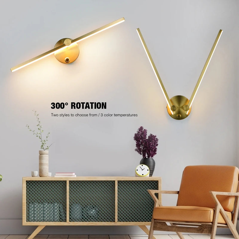applique murale led minimaliste rotative et réglable librement