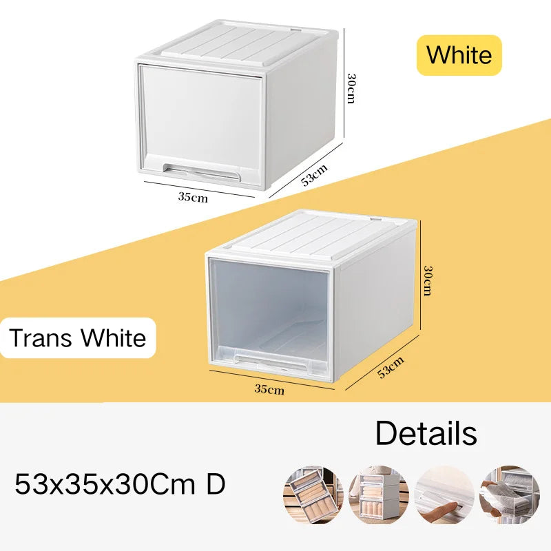 tiroirs empilables en plastique transparent pour rangement pratique - vue 27 sur 48