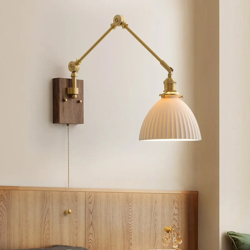 iwhd Applique murale led pivotante en cuivre avec interrupteur à chaîne - vue 7 sur 23