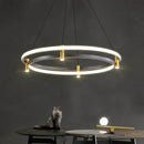 lustre moderne en anneau avec éclairage led décoratif