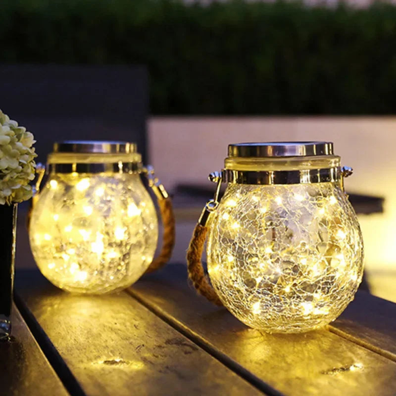 guirlande lumineuse solaire en forme de pot mason décorative pour extérieur - vue 4 sur 8