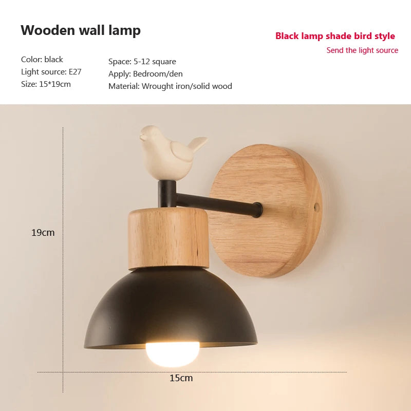 applique murale moderne en bois et fer pour intérieur