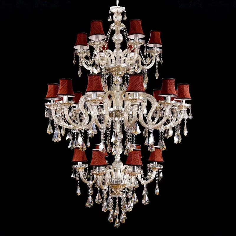 lustre en cristal léger design pour escalier moderne