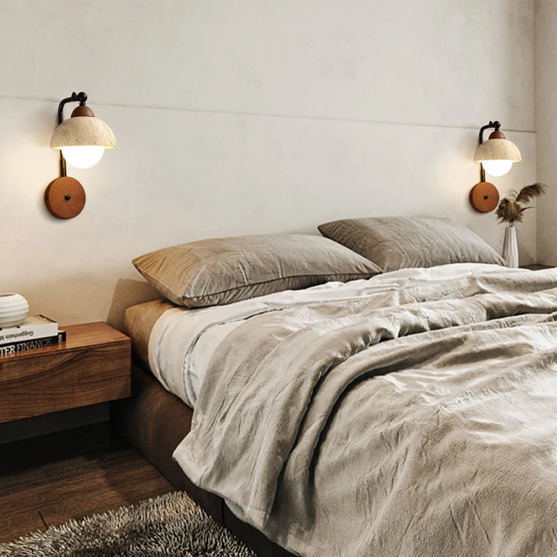 Applique murale LED en travertin jaune chaud japonais - vue 4 sur 6