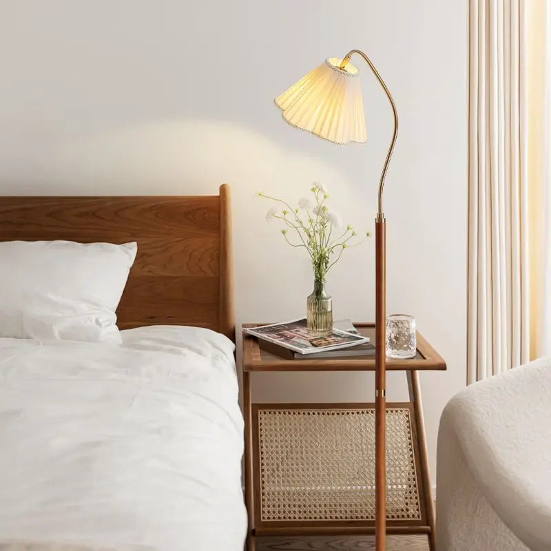 Lampadaire bois massif rétro japonais luxe haut gamme bureau chambre