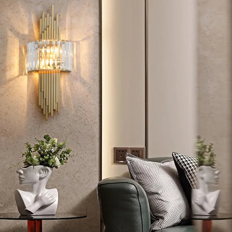 applique murale led en cristal moderne et raffinée - vue 5 sur 9