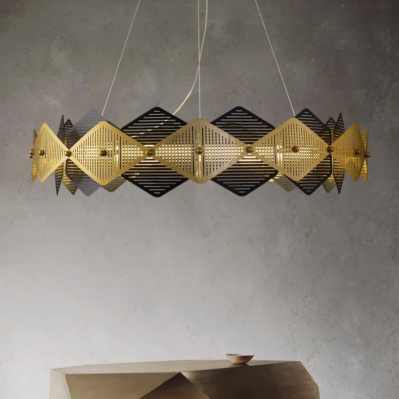 lustre post-moderne en acier inoxydable suspension led minimaliste italienne - vue 4 sur 13