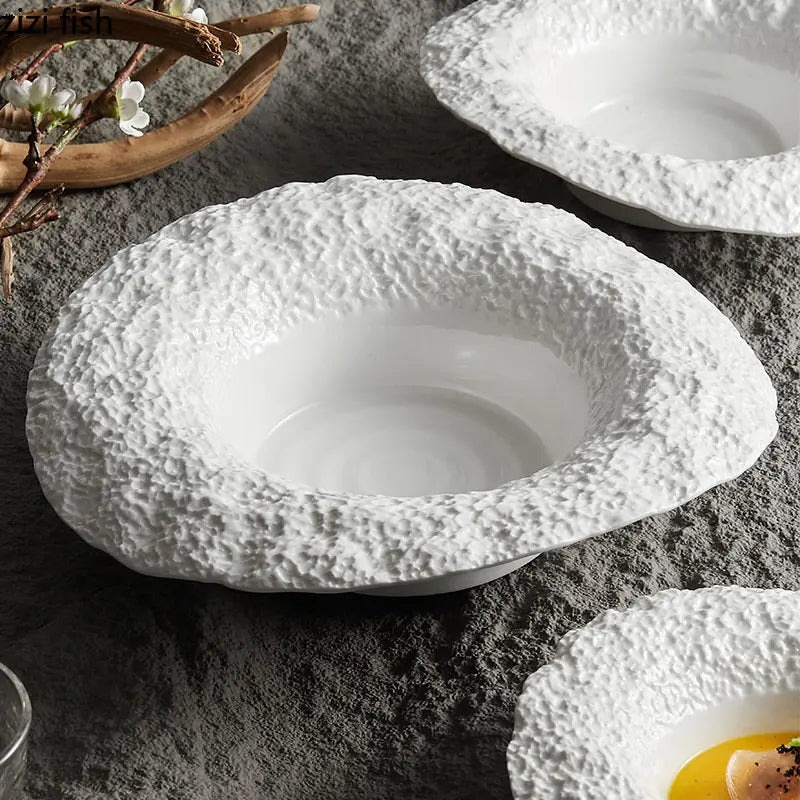 Assiette céramique texture roche bol chapeau design - vue 4 sur 7