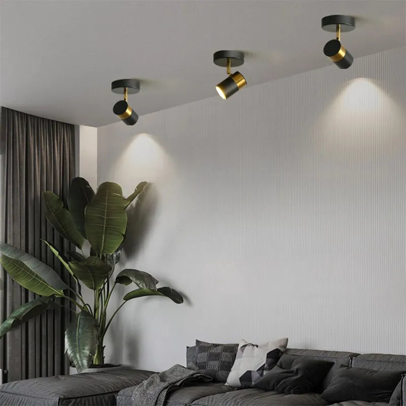 Plafonnier LED nordique de luxe en or noir - vue 5 sur 12