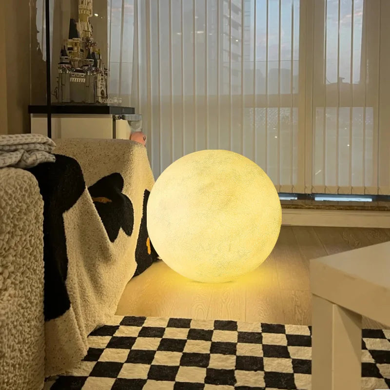 lampe de sol en forme de lune pour décoration intérieure esthétique - vue 4 sur 10