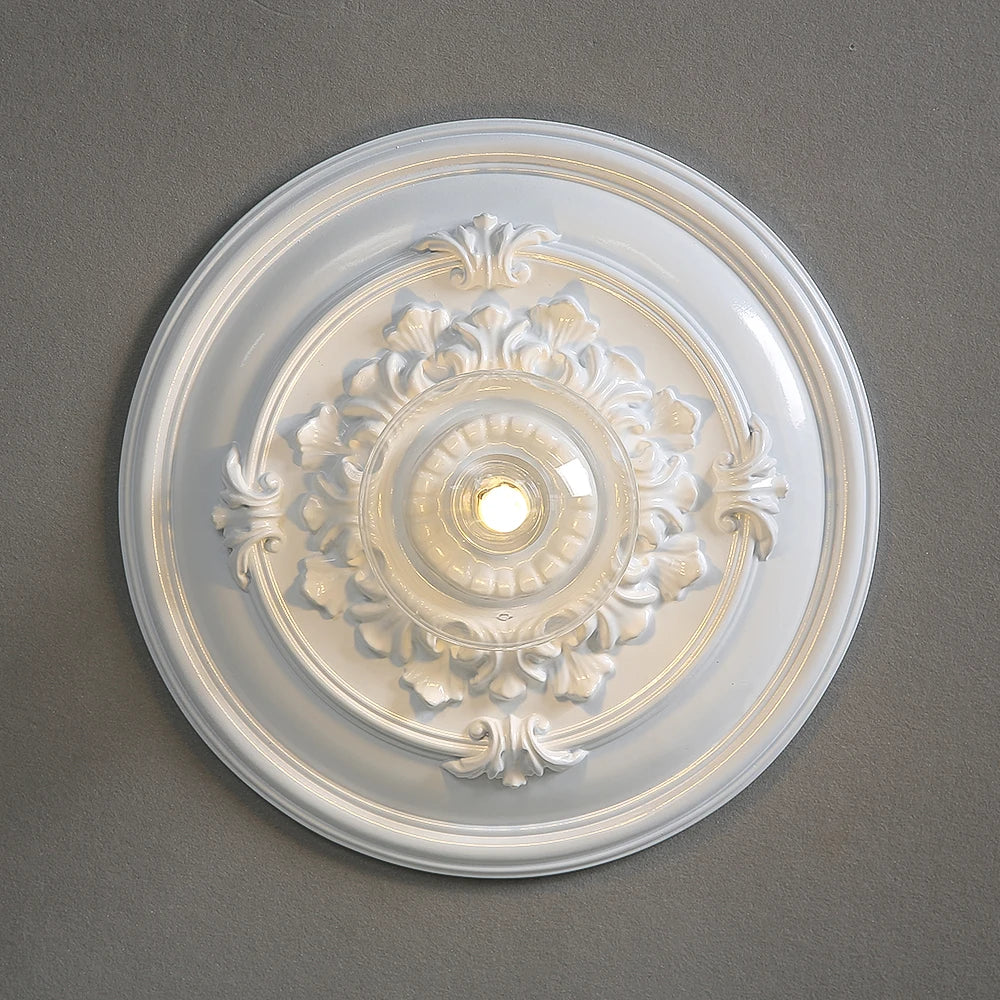 applique murale ronde vintage sculptée design française - vue 4 sur 8