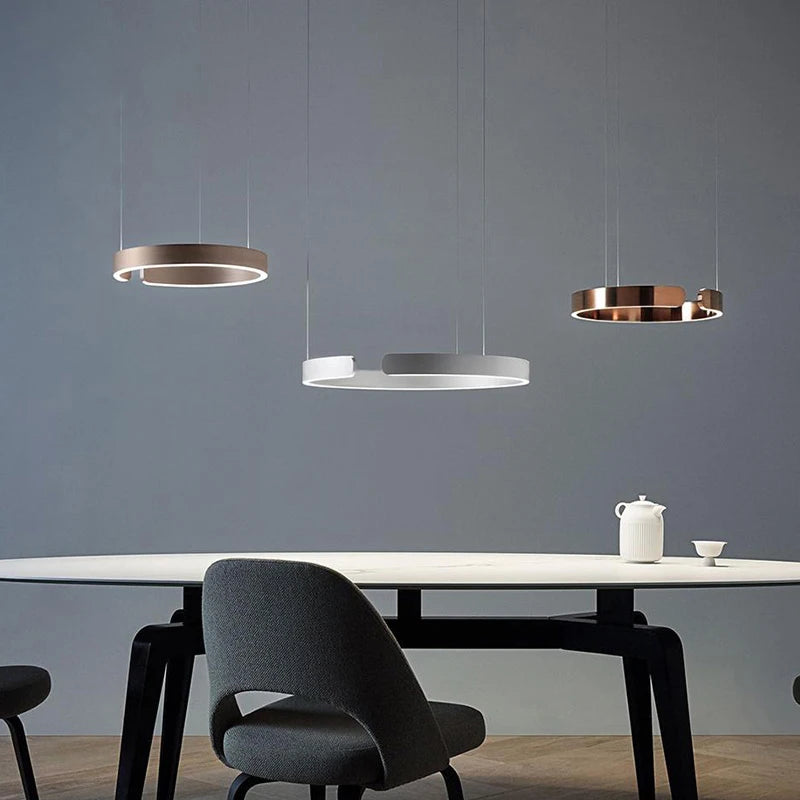 Lustre anneau LED plafond moderne lustre salle à manger Table à manger éclairage plafond lustre éclairage décoration de la maison - vue 2 sur 18