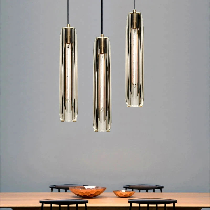 suspension en cristal de luxe design long