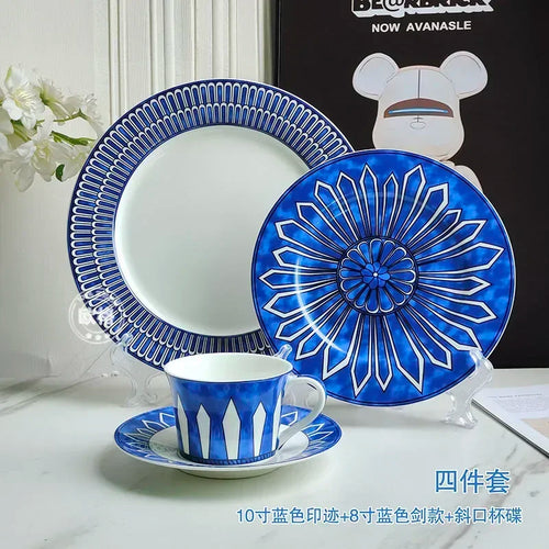 Assiette européenne motif sceau élégante pour thé dimsum