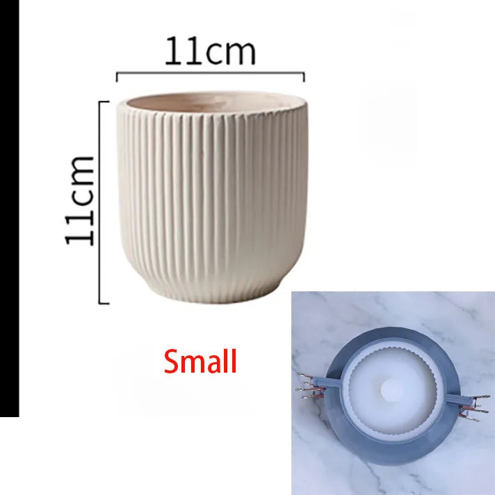 moule en silicone pour pot de fleurs créatif en ciment