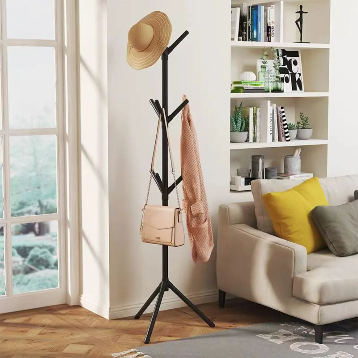 porte-vêtements et chapeaux support vertical en forme de branche d'arbre