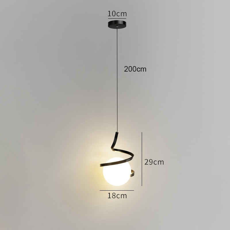 Suspension design LED minimaliste ondulé Polino - vue 5 sur 7