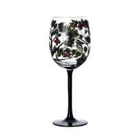 Verre a vin arbre quatre saisons peint main