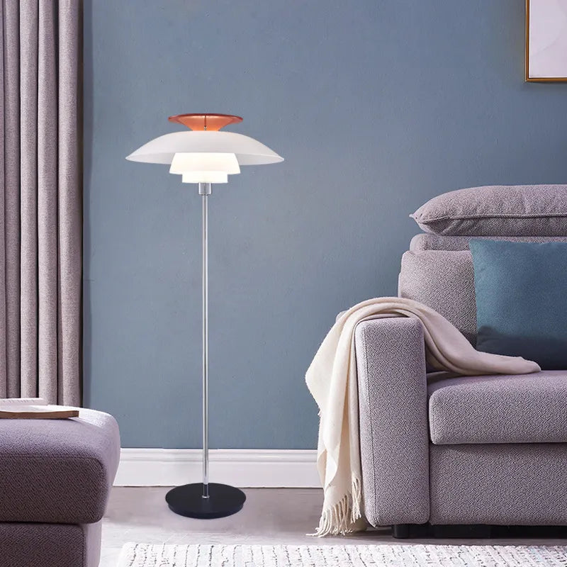 Lampadaire LED Nordic Classique Acrylique Métal - vue 3 sur 6