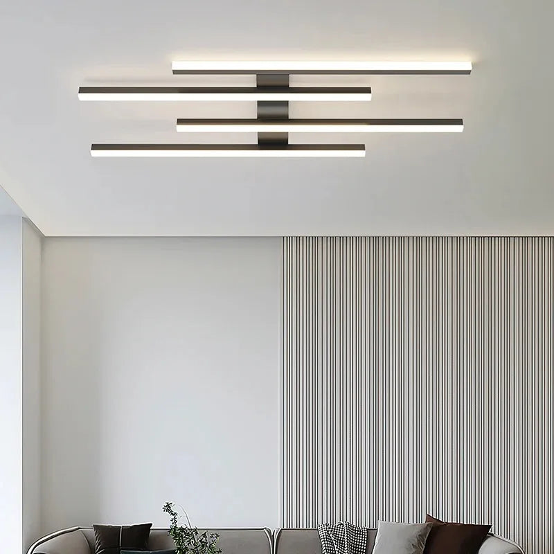 plafonnier design moderne en fer noir pour intérieur - vue 3 sur 14