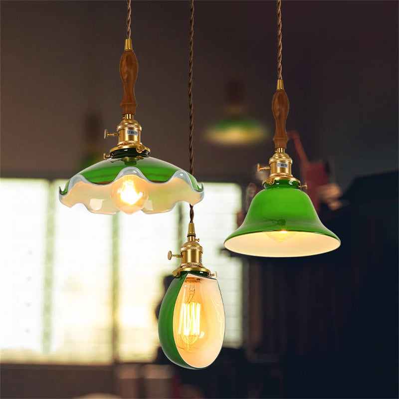 suspension industrielle vintage en cuivre et verre pour loft