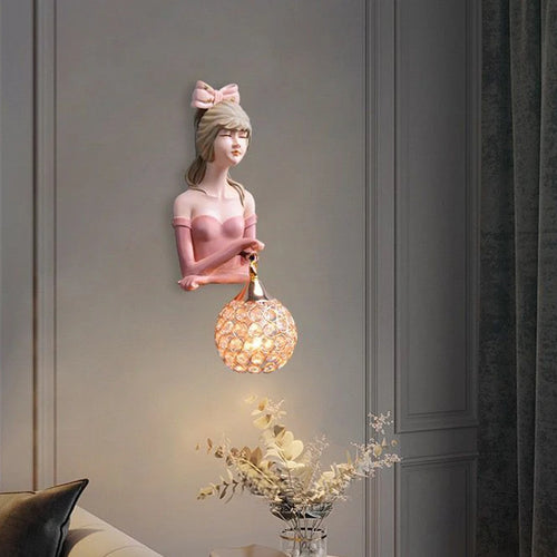 applique murale led moderne en résine pour belle fille