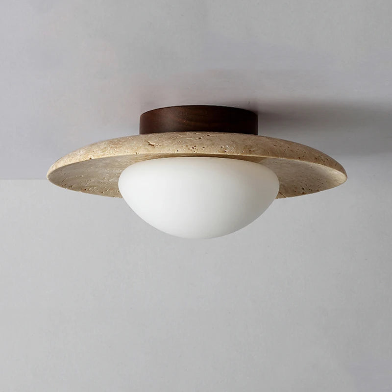 Plafonnier japon wabi sabi pierre frais style - vue 4 sur 6
