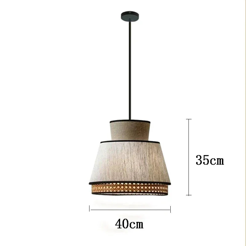 suspension vintage en rotin tissé à la main pour décoration intérieure