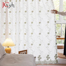 Voilage brodé floral style champetre pour salon chambre