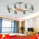 Lustre en rondins scandinave salon chambre plafond suspension luminaires cuisine plafond éclairage cerf design e27 lumière