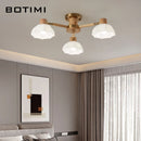 Plafonniers nordiques en bois de caoutchouc avec lampadaires en verre pour salon moderne blanc chaud lumière froide Lustres chambre lampara