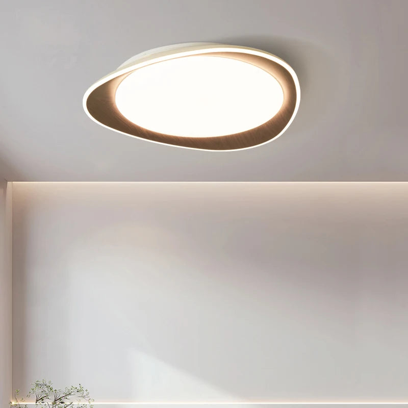 Plafonnier bois véritable chambre lumières LED décor à la maison pour salle d'étude cuisine salon - vue 4 sur 10